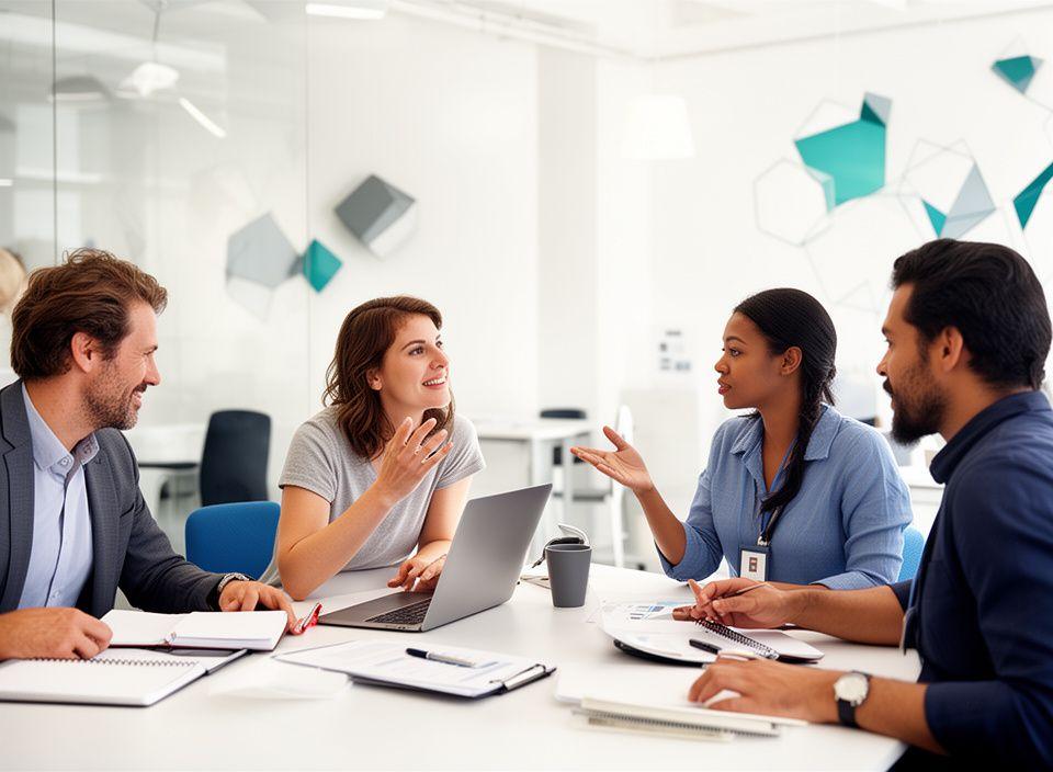 Gropius HR Labs consultants collaborating on workplace strategy in a modern office