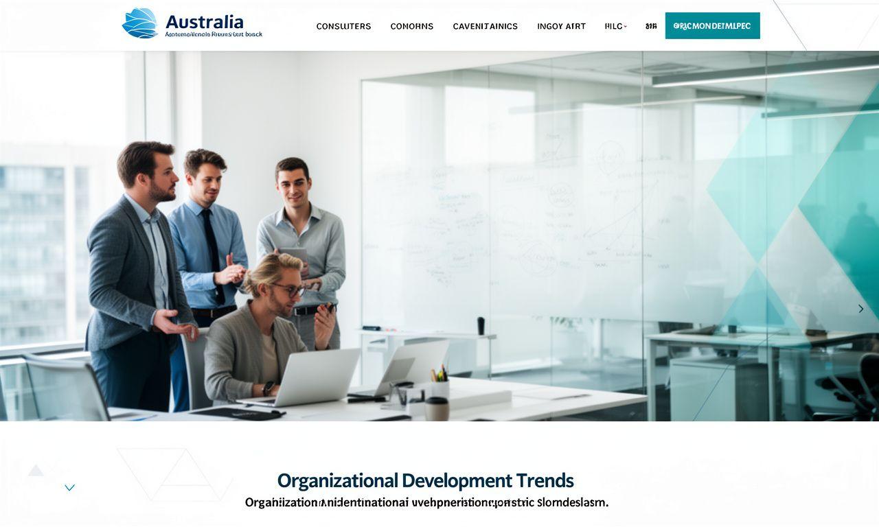 Modern Australian workplace team discussing organizational development trends
